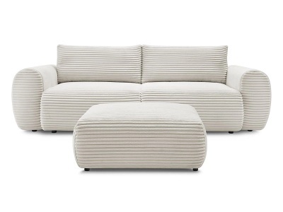undefined, 3er Sofa mit Hocker BOBOCHIC LUCIEN Cord-Stoff beige, 3er Sofa mit Hocker BOBOCHIC LUCIEN Cord-Stoff beige