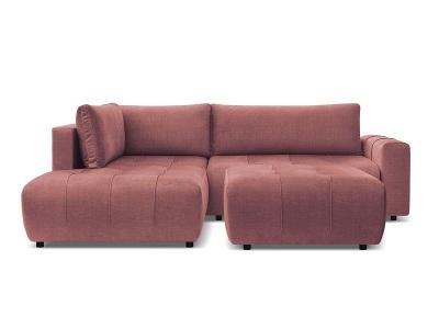 undefined, Ecksofa mit Hocker BOBOCHIC ARSENE Samt orange, Ecksofa mit Hocker BOBOCHIC ARSENE Samt orange