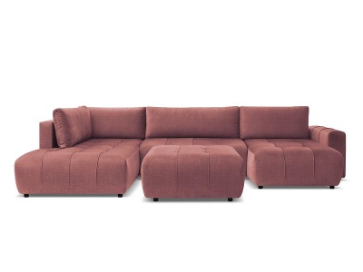 undefined, Panorama-Ecksofa mit Hocker BOBOCHIC ARSENE Samt orange