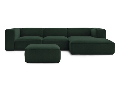 undefined, Ecksofa mit Hocker BOBOCHIC ZEPHYR Stoff mit Textur grün