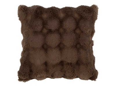 undefined, Kissen ZAMIRA 45x45cm dunkelbraun künstliches fell, Kissen ZAMIRA 45x45cm dunkelbraun künstliches fell