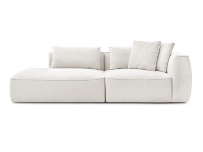 undefined, 3er Sofa BOBOCHIC LEOPOLD Stoff chiniert weiss