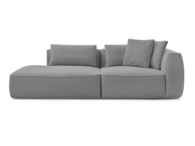 undefined, 3er Sofa BOBOCHIC LEOPOLD Stoff chiniert hellgrau