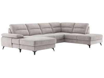 SWISS HOME STYLE, Ecksofa SWISS HOME STYLE FLAVIA Stoff grau
