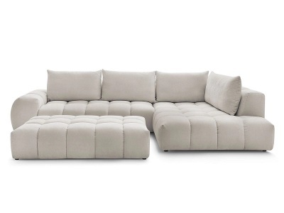 undefined, Ecksofa mit Hocker BOBOCHIC EVEREST Stoff mit Textur beige