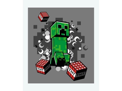 undefined, Decke MINECRAFT 130x160cm grün bedruckt, Decke MINECRAFT 130x160cm grün bedruckt