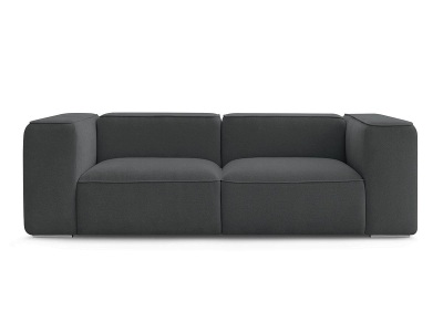 undefined, 2er Sofa BOBOCHIC ZEPHYR Stoff mit Textur dunkelgrau