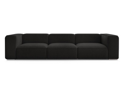 undefined, 3er Sofa BOBOCHIC ZEPHYR Stoff mit Textur schwarz