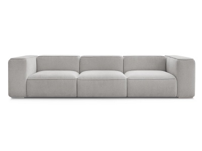 undefined, 3er Sofa BOBOCHIC ZEPHYR Stoff mit Textur hellgrau