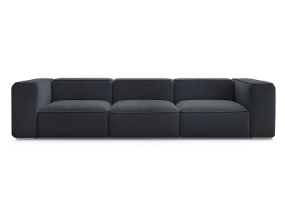 undefined, 3er Sofa BOBOCHIC ZEPHYR Stoff mit Textur dunkelblau