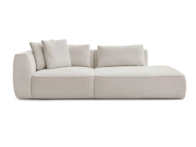 undefined, 3er Sofa BOBOCHIC LEOPOLD Stoff mit Textur beige