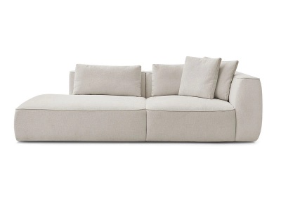 undefined, 3er Sofa BOBOCHIC LEOPOLD Stoff mit Textur beige