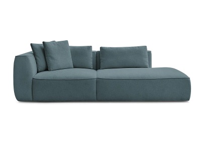 undefined, 3er Sofa BOBOCHIC LEOPOLD Stoff mit Textur dunkelblau