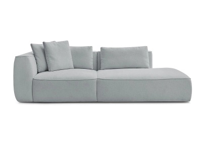undefined, 3er Sofa BOBOCHIC LEOPOLD Stoff mit Textur hellgrau