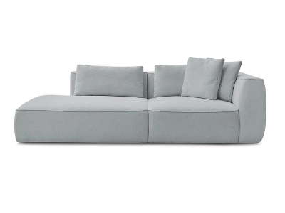 undefined, 3er Sofa BOBOCHIC LEOPOLD Stoff mit Textur hellgrau