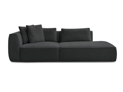 undefined, 3er Sofa BOBOCHIC LEOPOLD Stoff mit Textur schwarz