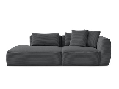 undefined, 3er Sofa BOBOCHIC LEOPOLD Cord-Stoff dunkelgrau