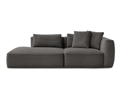 undefined, 3er Sofa BOBOCHIC LEOPOLD Cord-Stoff taupe
