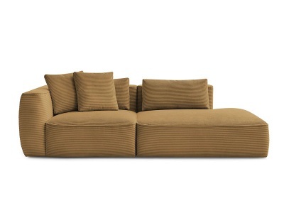 undefined, 3er Sofa BOBOCHIC LEOPOLD Cord-Stoff gelb
