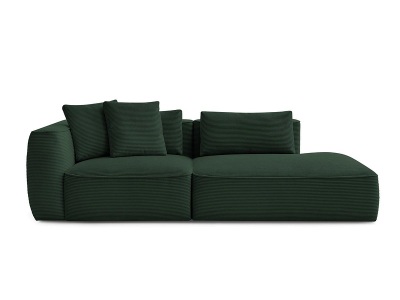 undefined, 3er Sofa BOBOCHIC LEOPOLD Cord-Stoff dunkelgrün