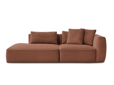 undefined, 3er Sofa BOBOCHIC LEOPOLD Cord-Stoff orange