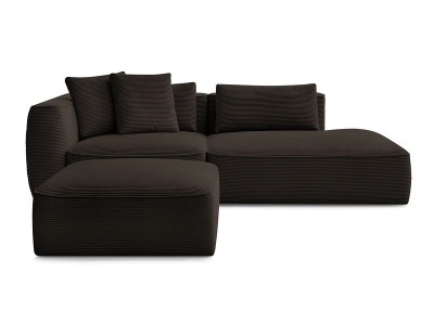 undefined, 3er Sofa mit Hocker BOBOCHIC LEOPOLD Cord-Stoff rotbraun, 3er Sofa mit Hocker BOBOCHIC LEOPOLD Cord-Stoff rotbraun