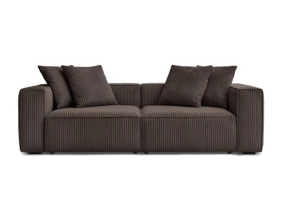 undefined, 3er Sofa BOBOCHIC NINA Cord-Stoff rotbraun