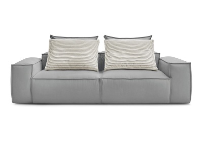 undefined, 3er Sofa BOBOCHIC BOHEME Synthetisches Leder hellgrau
