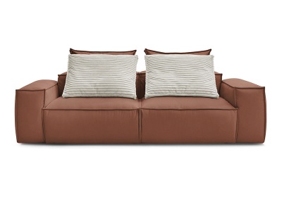 undefined, 3er Sofa BOBOCHIC BOHEME Synthetisches Leder dunkelbraun
