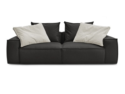 undefined, 3er Sofa BOBOCHIC BOHEME Synthetisches Leder schwarz