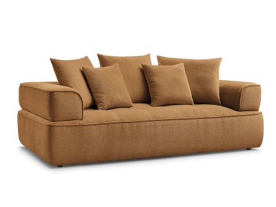 undefined, 3er Sofa BOBOCHIC WHESLEY Stoff gelb
