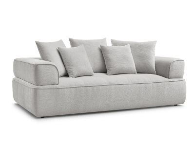undefined, 3er Sofa BOBOCHIC WHESLEY Stoff hellgrau