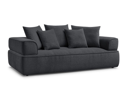undefined, 3er Sofa BOBOCHIC WHESLEY Stoff dunkelgrau