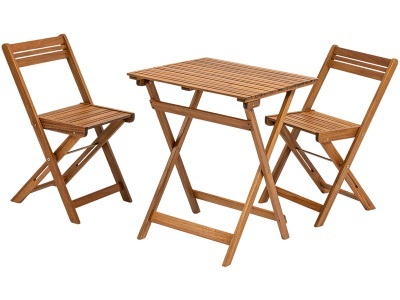 undefined, Set Tisch und Stühle BISTRO Akazie natürliches holz, Set Tisch und Stühle BISTRO Akazie natürliches holz