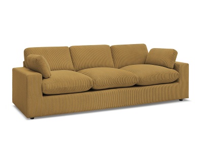 undefined, 3er Sofa BOBOCHIC BELAIR Cord-Stoff gelb