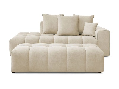 undefined, 3er Sofa mit Hocker BOBOCHIC MONT-BLANC Samt beige