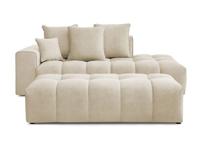 undefined, 3er Sofa mit Hocker BOBOCHIC MONT-BLANC Samt beige