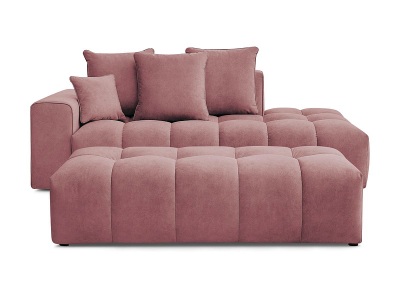 undefined, 3er Sofa mit Hocker BOBOCHIC MONT-BLANC Samt rosa