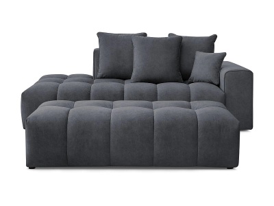 undefined, 3er Sofa mit Hocker BOBOCHIC MONT-BLANC Samt dunkelgrau