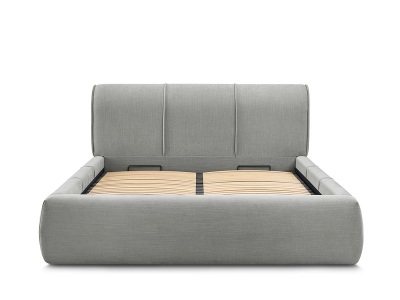 undefined, Bettkasten BOBOCHIC VERNON 180x200cm hellgrau