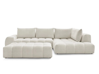 Bobochic, Ecksofa mit Hocker BOBOCHIC EVEREST weiss, Ecksofa mit Hocker BOBOCHIC EVEREST Stoff chiniert weiss