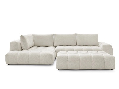 Bobochic, Ecksofa mit Hocker BOBOCHIC EVEREST weiss, Ecksofa mit Hocker BOBOCHIC EVEREST Stoff chiniert weiss