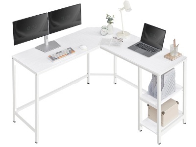 undefined, Eckschreibtisch LIGHTY SONGMICS 138x138x76cm weiss, Eckschreibtisch LIGHTY SONGMICS 138x138x76cm weiss