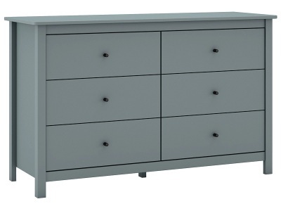 undefined, Kommode MISTI 6 Schubladen 130x45x80cm grün, Kommode MISTI MARCKERIC 6 Schubladen 45x130x80cm grün