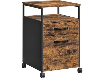 undefined, Vasagle - Aufbewahrungsmöbel 70 x 51.6 x 17.5 cm - Braun und Schwarz, VASAGLE Aktenschrank »aus Holz«