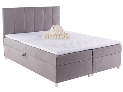 undefined, Boxspringbett BORA grau 160x200cm halbfest