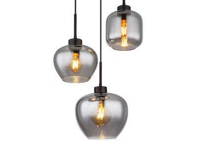 mutoni light, Hängeleuchte Matt Metall schwarz matt 3xE27, Hängelampe MATT 38x120cm 3x40W schwarz