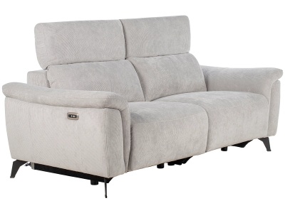 undefined, 3er Sofa MAUREEN Stoff hellgrau