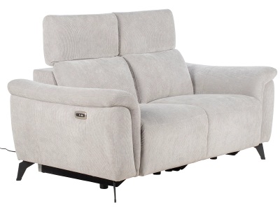 undefined, 2er Sofa MAUREEN Stoff hellgrau