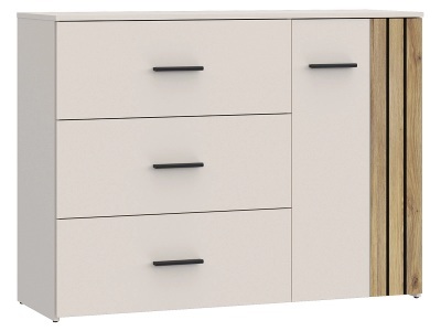 undefined, Kommode MARBELLA 1 Tür 3 Schubladen 119.9x41.3x89.7cm beige, Kommode MARBELLA 1 Tür 3 Schubladen 41.3x119.9x89.7cm beige